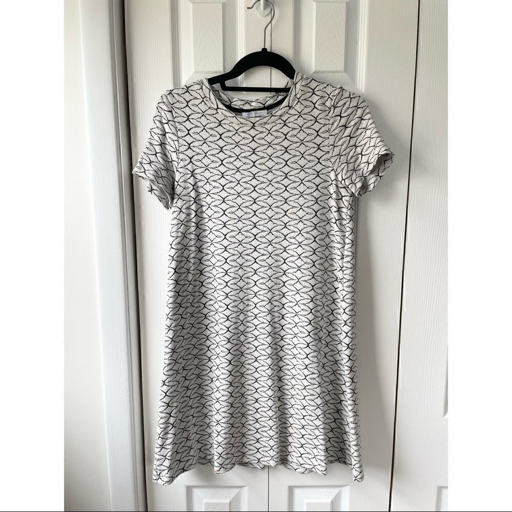 ZARA Short Sleeve Jacquard Mini Dress